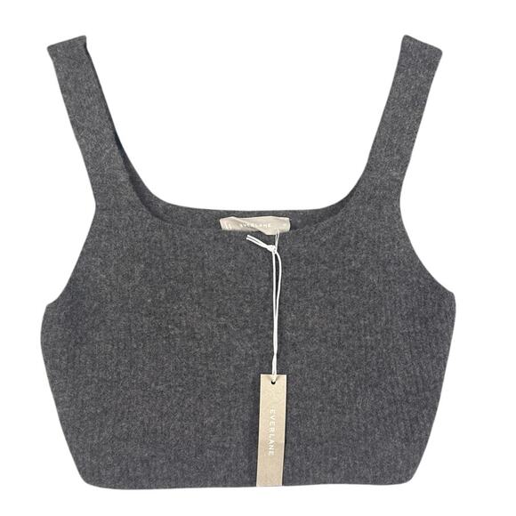 Everlane The Cozy Stretch Tank Wool Blend Dark Gray Size M NWT Versatile Fall - Picture 1 of 8